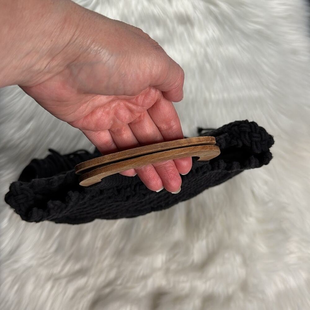 Danielle Nicole Black Macrame Fringe Bag - image 8